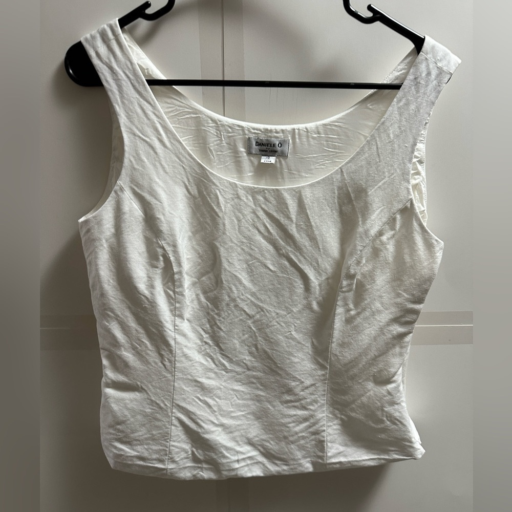 Danielle O Tahari linen blend suit blouse top